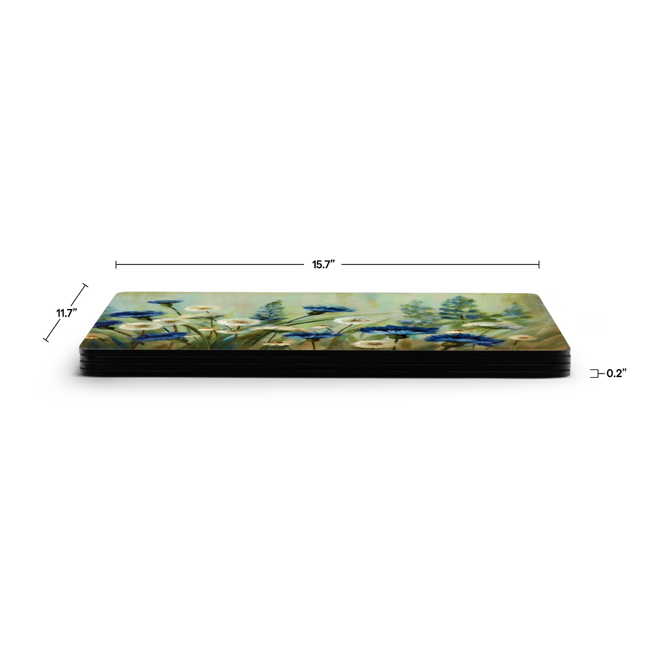 Fleurs des Champs Cork Bottom Hard Placemats – Set of 4