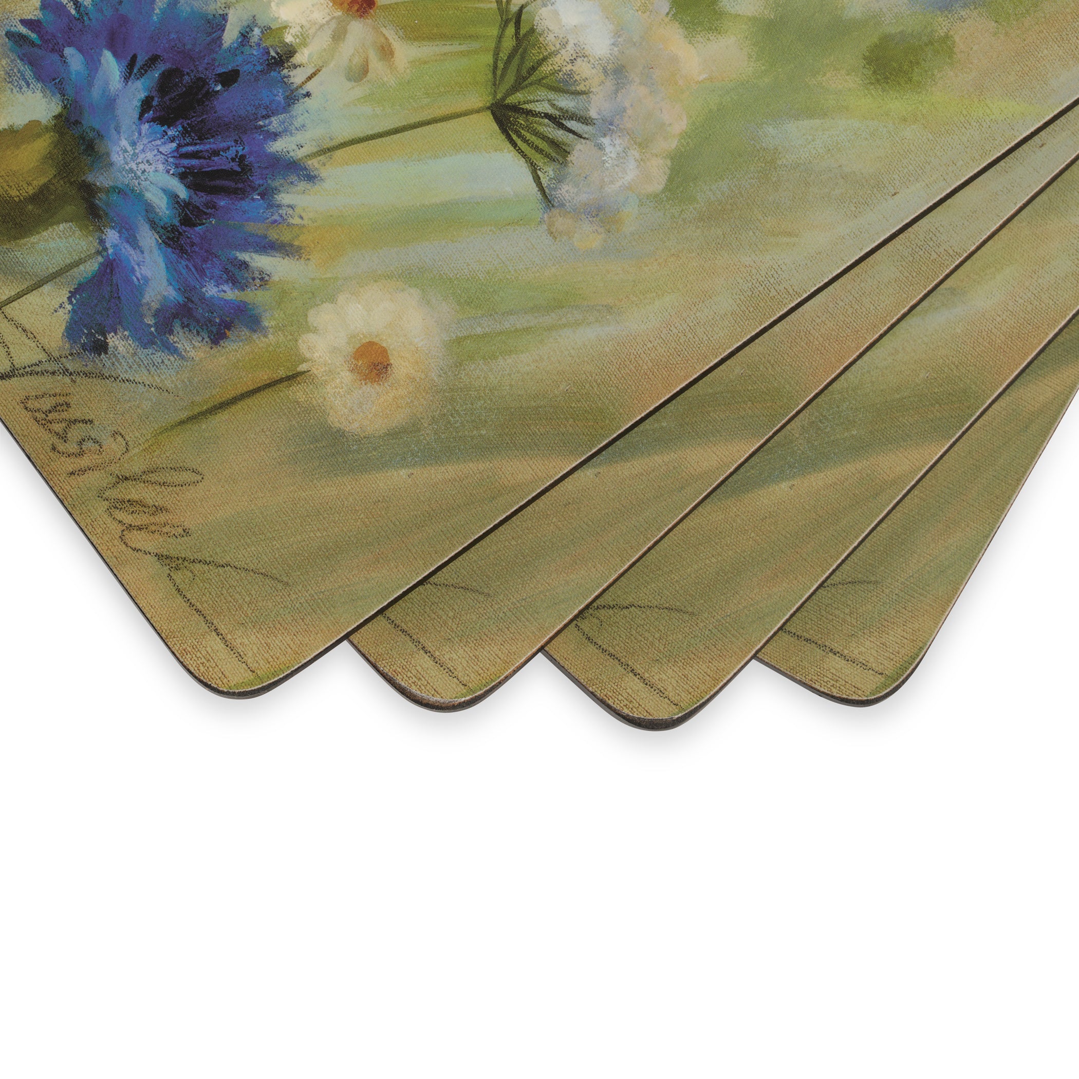 Fleurs des Champs Cork Bottom Hard Placemats – Set of 4