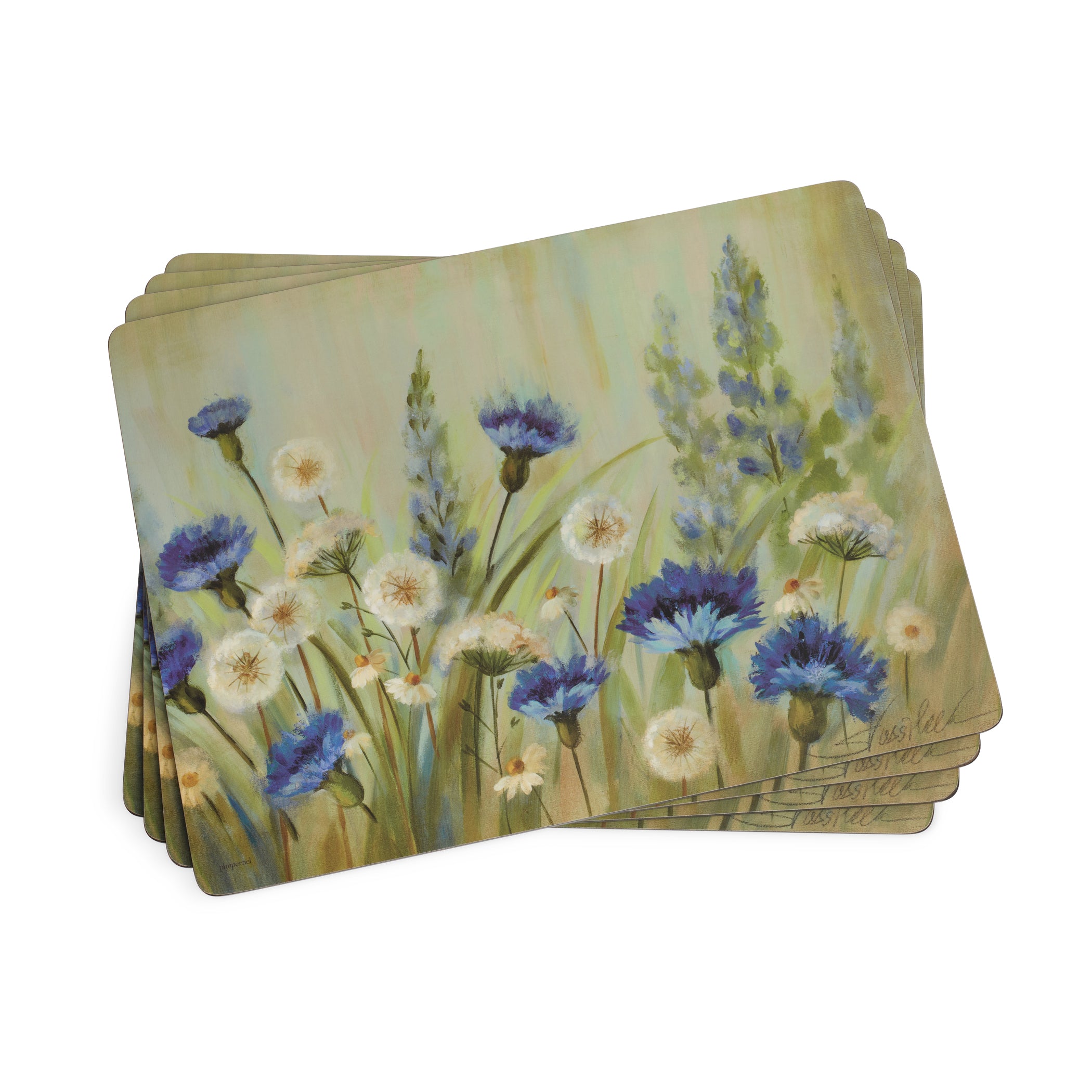 Fleurs des Champs Cork Bottom Hard Placemats – Set of 4