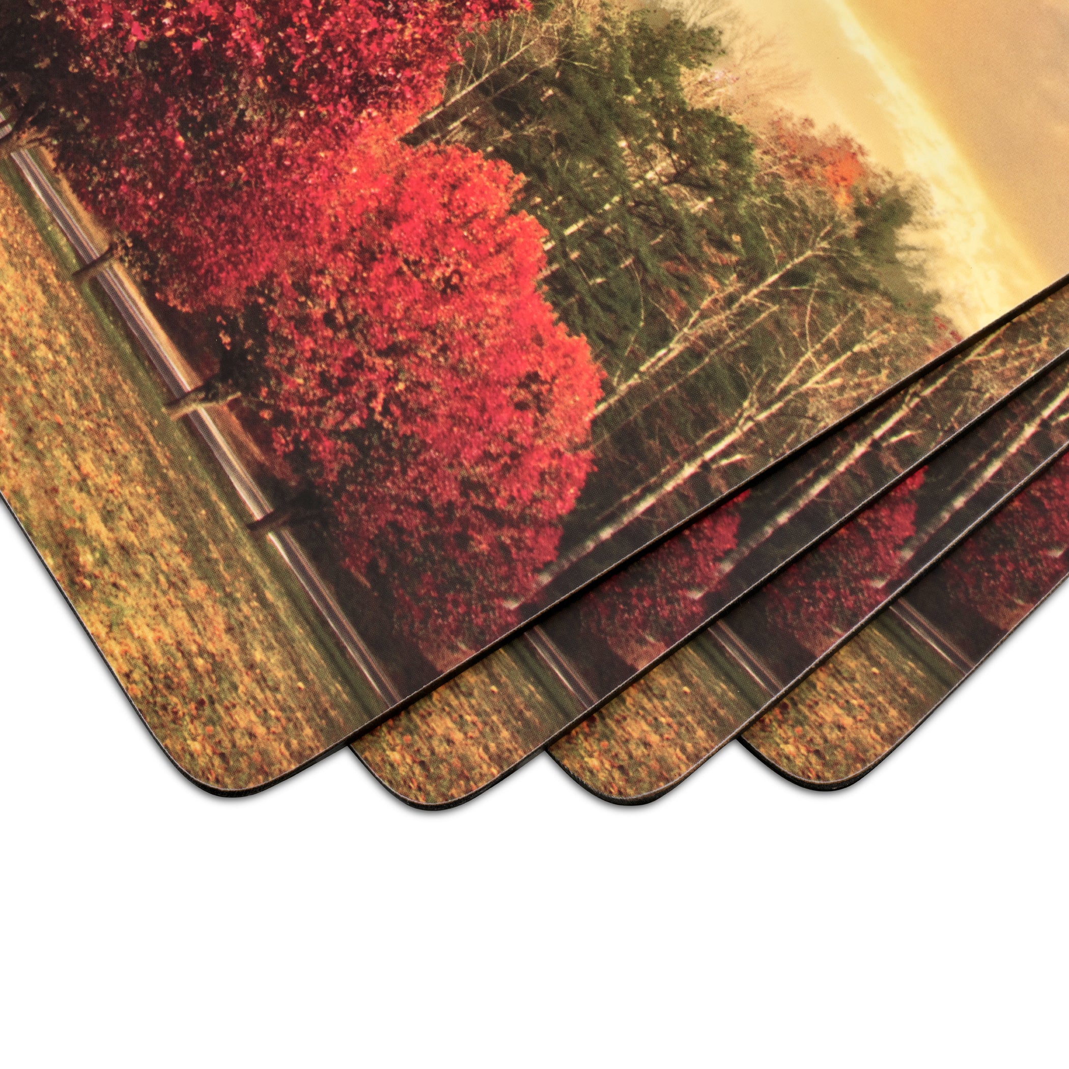 Crimson Trees Cork Bottom Hard Placemats – Set of 4
