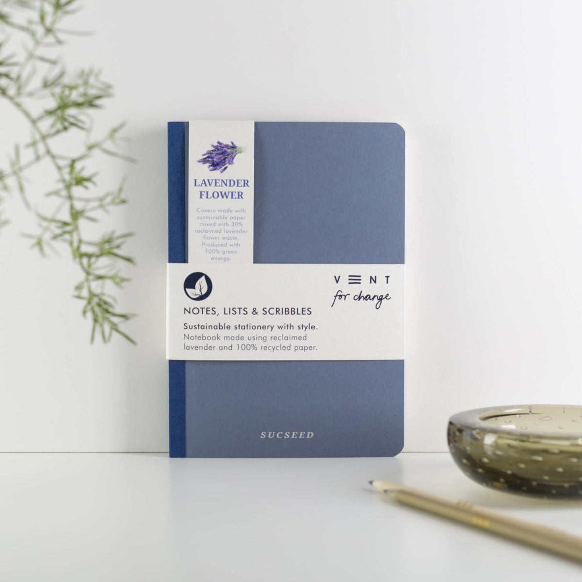 Recycled A5 SUCSEED Notebook – Lavender – 6" x 8" – 160 Pages