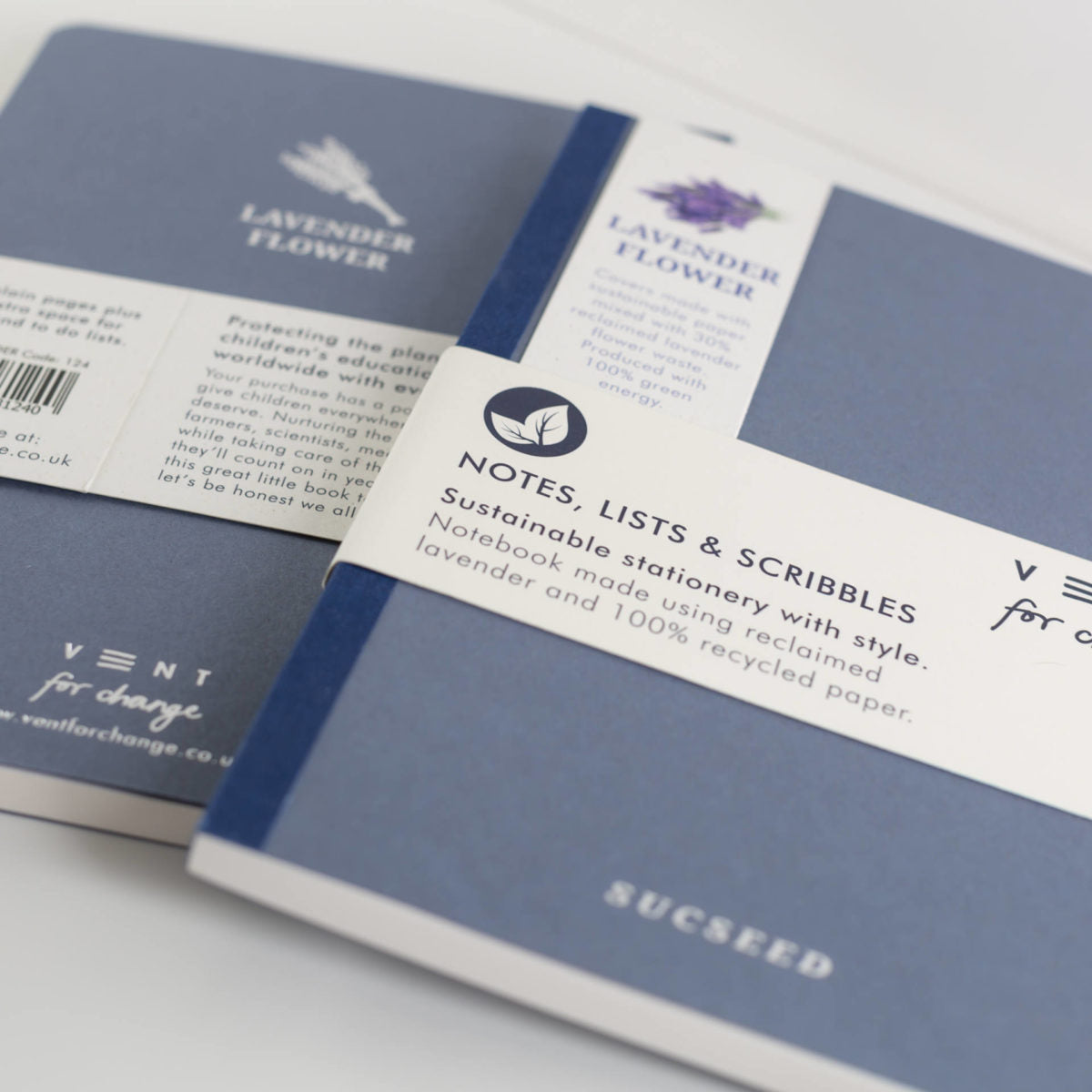 Recycled A5 SUCSEED Notebook – Lavender – 6" x 8" – 160 Pages