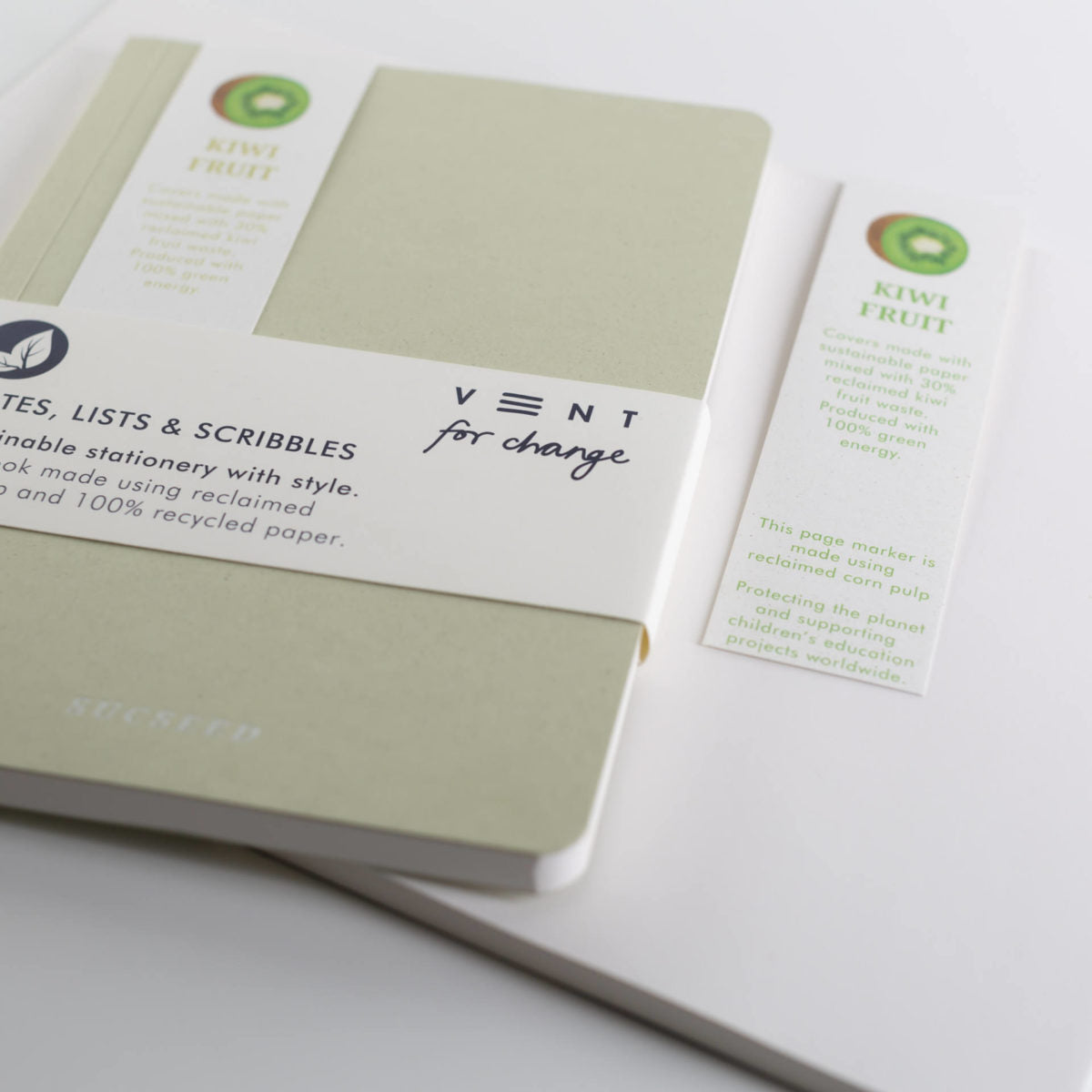 Recycled A6 SUCSEED Notebook – Kiwi Fruit – 8" x 4" – 160 Pages