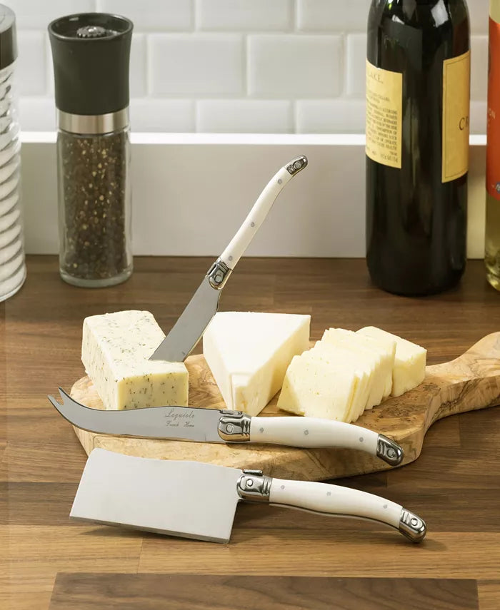 Laguiole Cheese Knife Set of 3 – Faux Ivory Handles