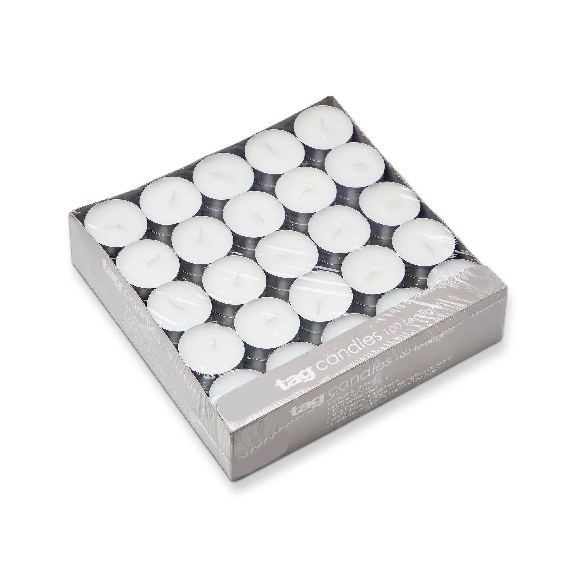 Tag Tealight Candles Pack of 100 – White
