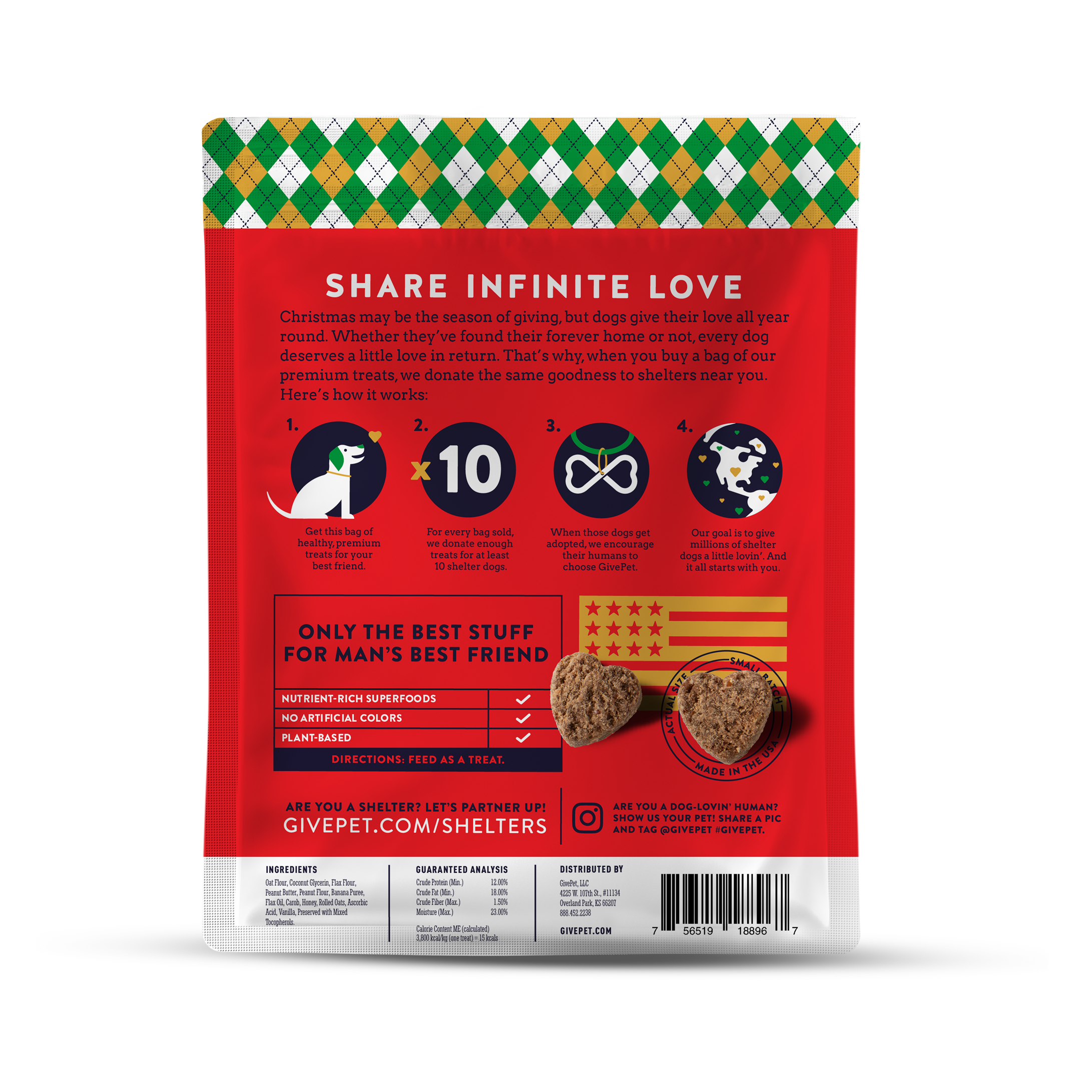 Premium Holiday Dog Treats – Muttcracker – 6oz.