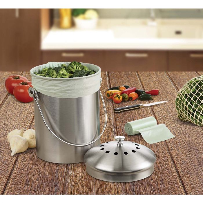 Natural Plant-Based Biodegradable Compost Bags – 3.5 Gallons – 50pk