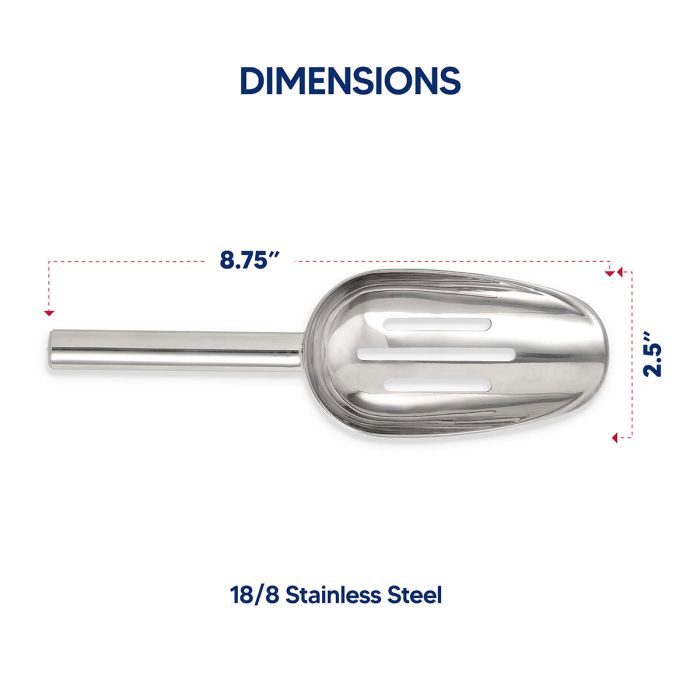 Stainless Steel Slotted Ice Scoop