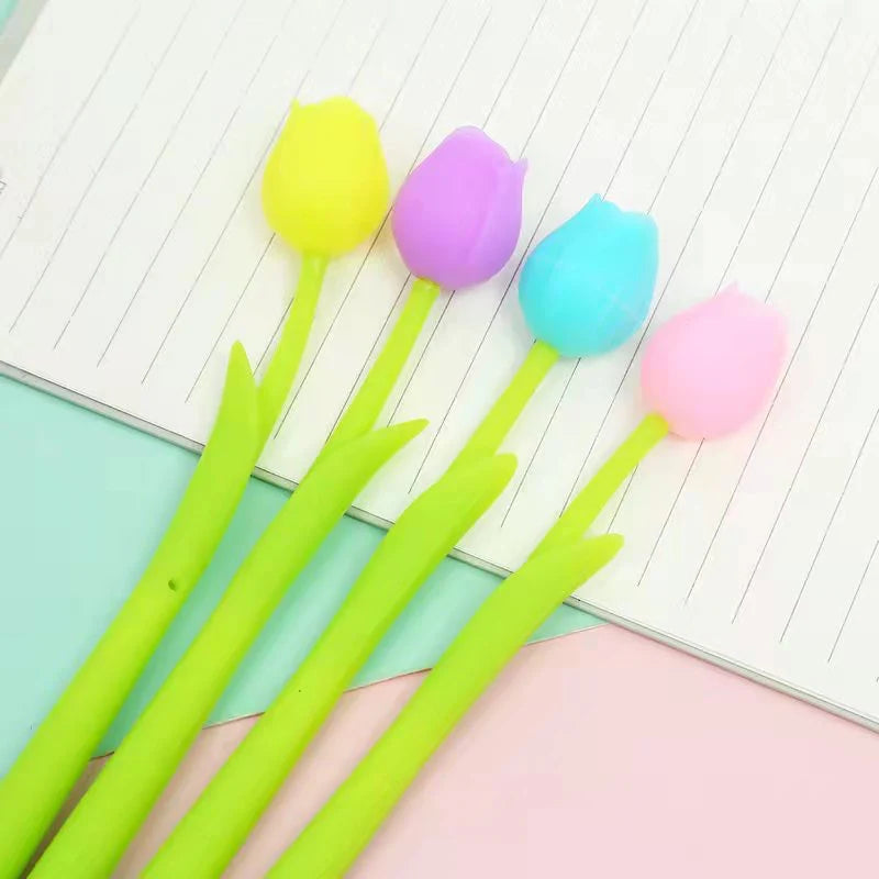 Tulip Flower Wiggle Gel Pen – Assorted Colors – Each Pen Sold Separately