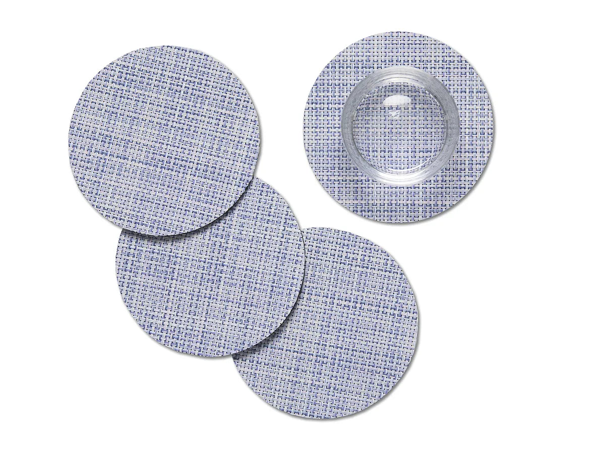 Chilewich Mini Basketweave Coasters - Periwinkle – Set of 4