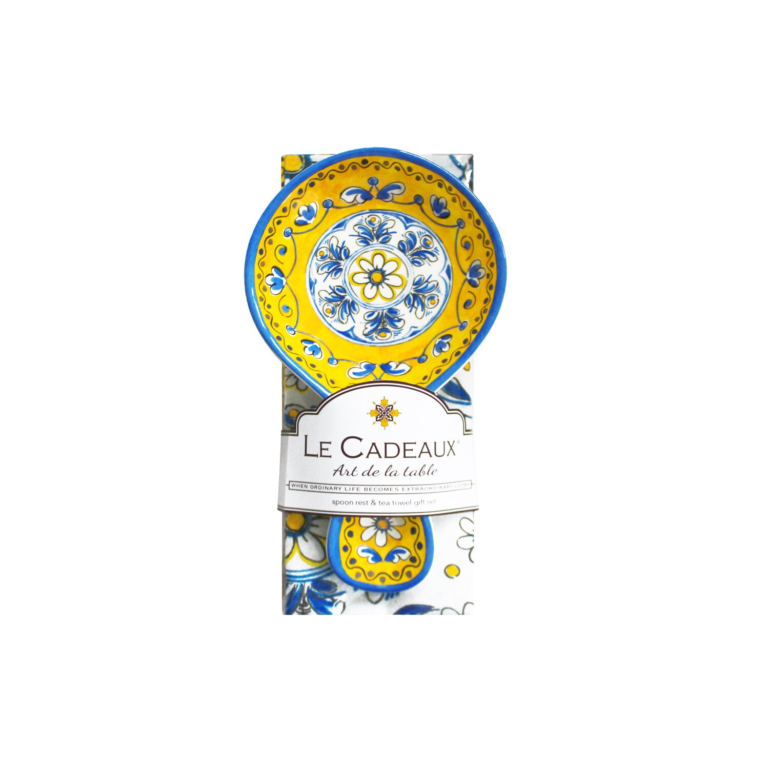 Le Cadeaux Spoon Rest With Tea Towel Gift Set – Benidorm