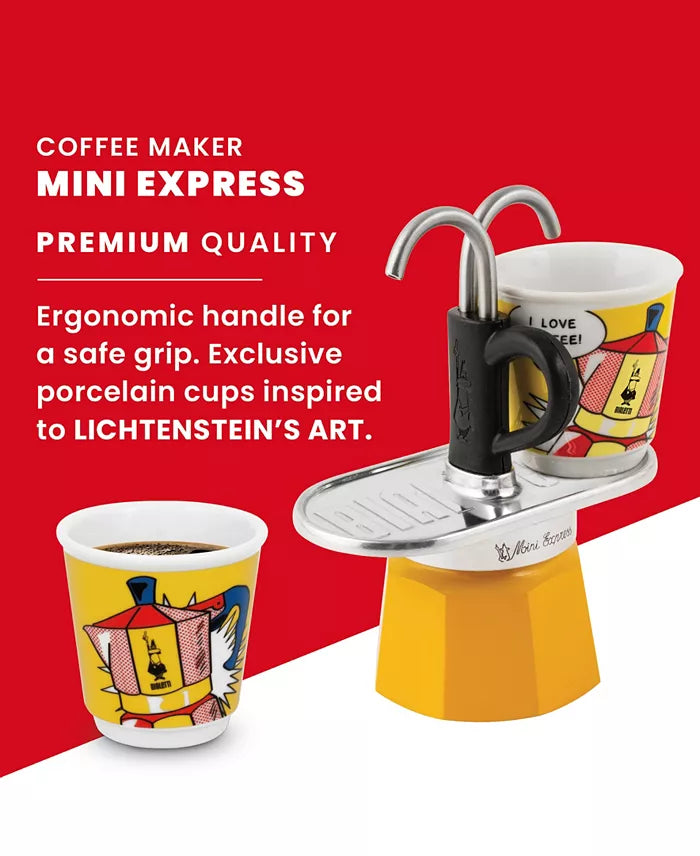 Bialetti Mini Express Lichtenstein - Moka Set – 2 Cup