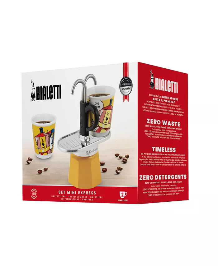 Bialetti Mini Express Lichtenstein - Moka Set – 2 Cup