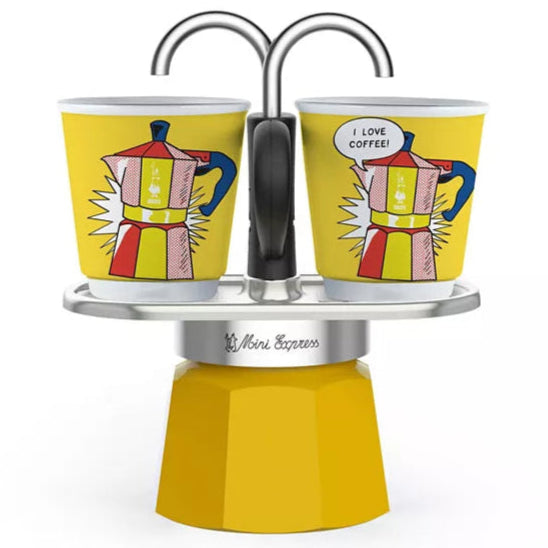 Bialetti Mini Express Lichtenstein - Moka Set – 2 Cup – S. Feldman