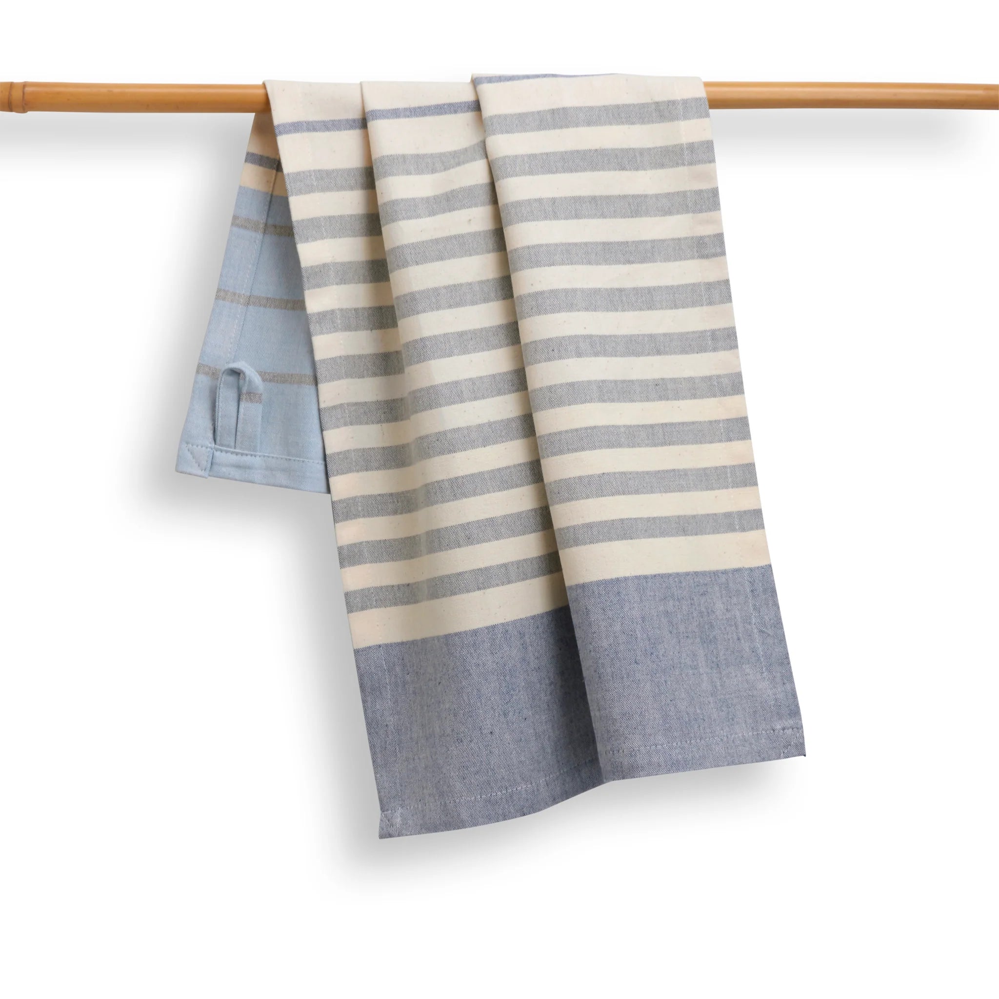 Sustainable Threads Cotton Handwoven Kitchen Towel – Blue Cheese – 27" x 19"