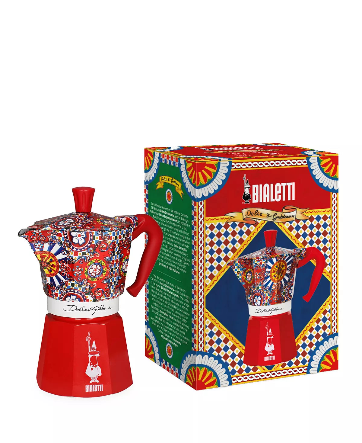 Bialetti Moka Express Dolce & Gabbana 6 Cup Stovetop Espresso Maker - Red