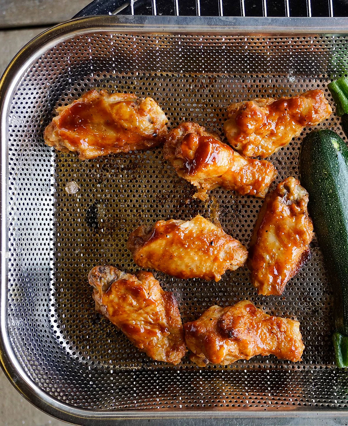 Precision Pierced Stainless Steel BBQ Roasting Pan – 17.5 x 11