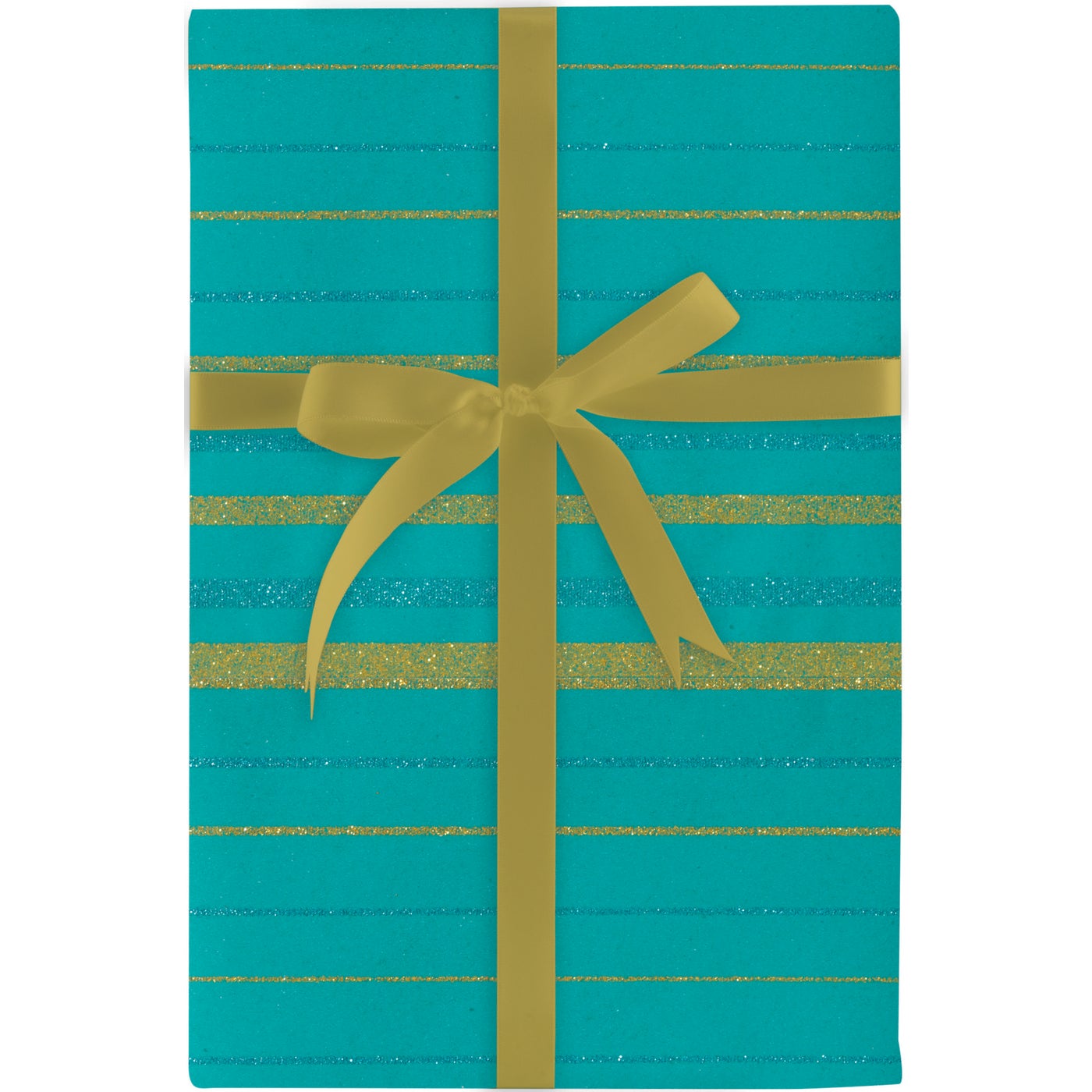 Gradient Stripes Teal & Gold Gift Wrap Roll - 30" x 5' Roll – Local Delivery Only