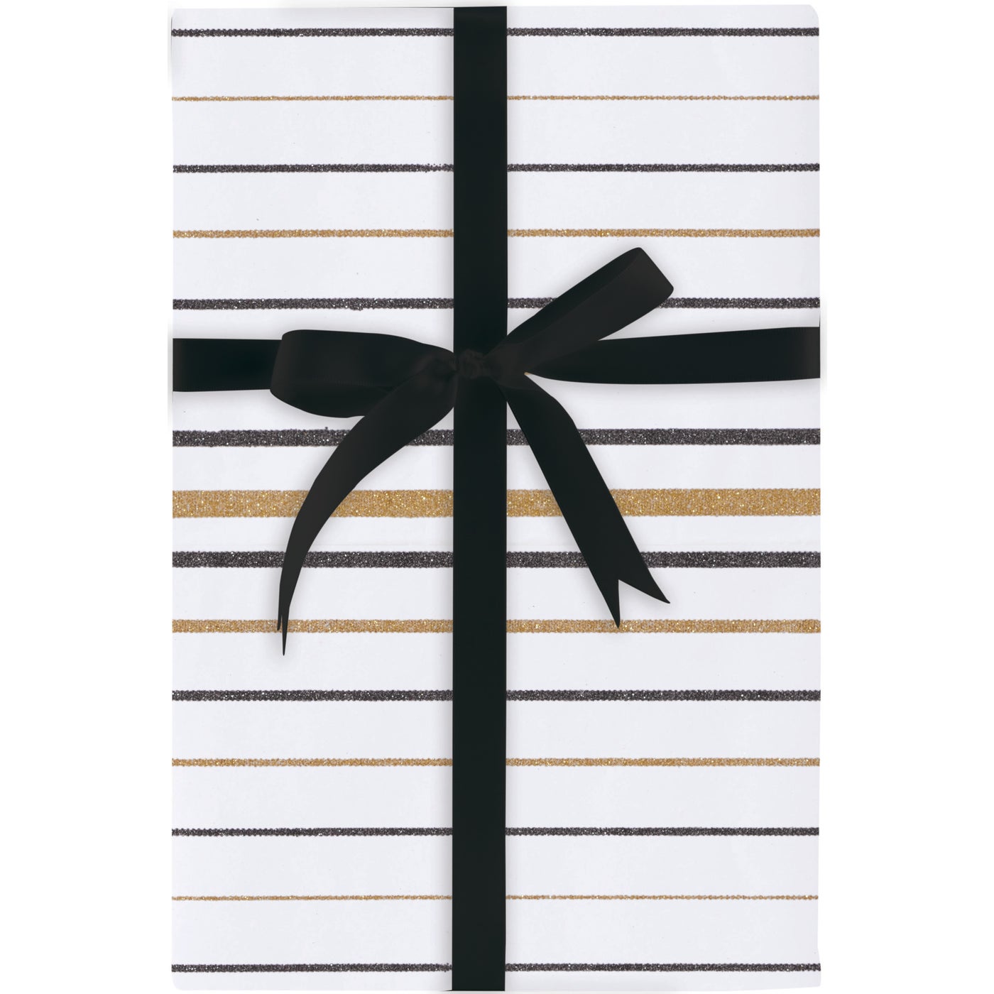 Gradient Stripes Black & Gold Gift Wrap Roll - 30" x 5' Roll – Local Delivery Only