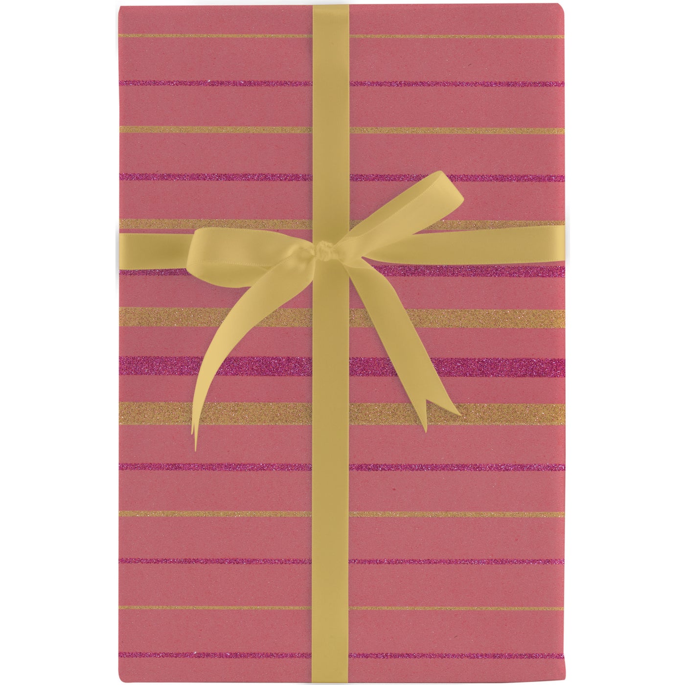 Gradient Stripes Magenta & Gold Gift Wrap Roll - 30" x 5' Roll – Local Delivery Only