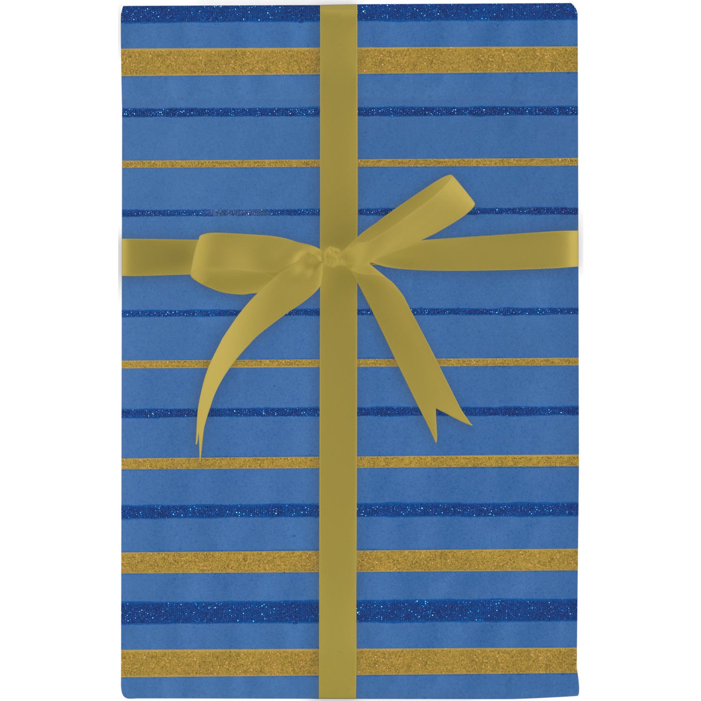 Gradient Stripes Blue & Gold Gift Wrap Roll - 30" x 5' Roll – Local Delivery Only