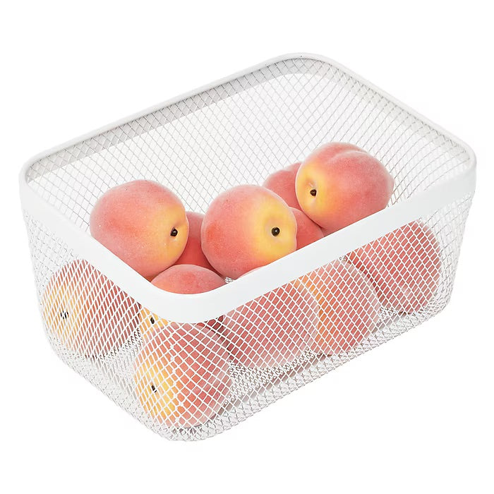 mDesign Wire Mesh Basket – White – 12” x 9” x 6"