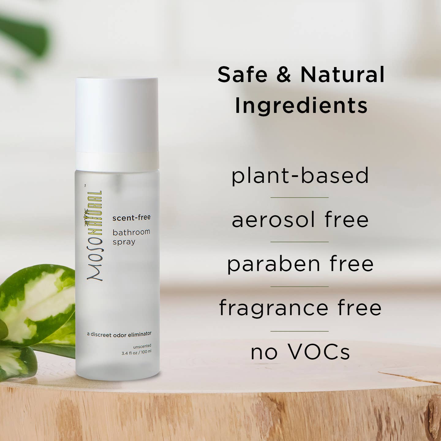 Moso Scent-Free Bathroom Spray A Discreet Odor Eliminator – 3.4oz