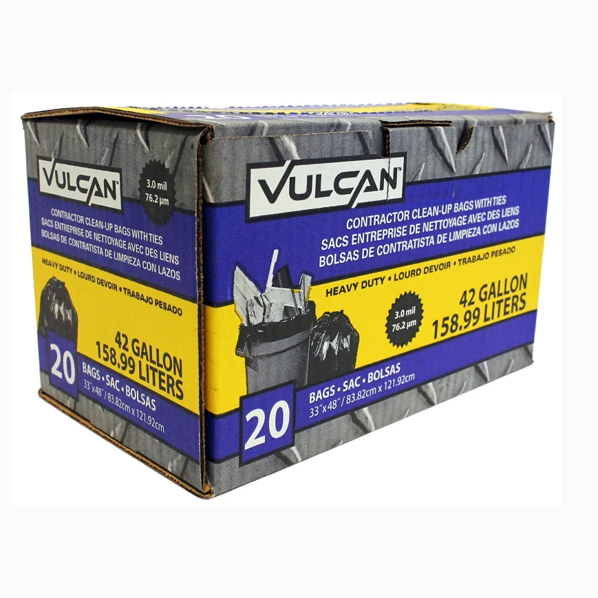 Vulcan Contractor Bag – 42gal – 20 Pack