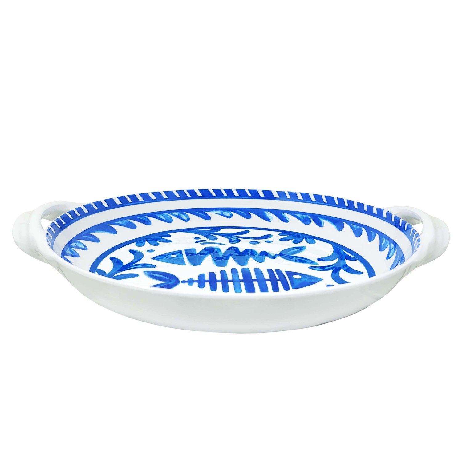 Le Cadeaux Melamine Large Shallow Handled Bowl – 16" – Mediterreano