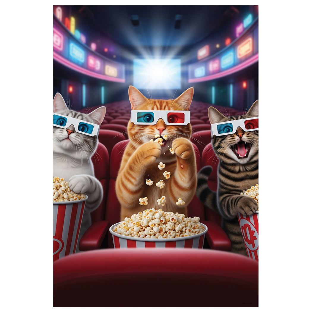 Party Partners 3D Lenticular Greeting Card – Cats – 1 Card & 1 Envelope