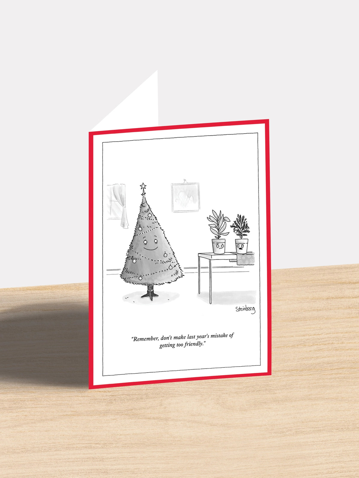 New Yorker Christmas Cartoon Note Card – Too Friendly