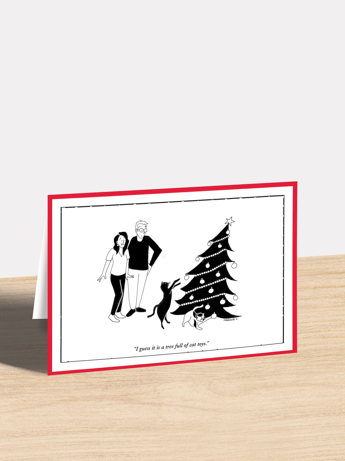 New Yorker Christmas Cartoon Note Card – Cat Toys