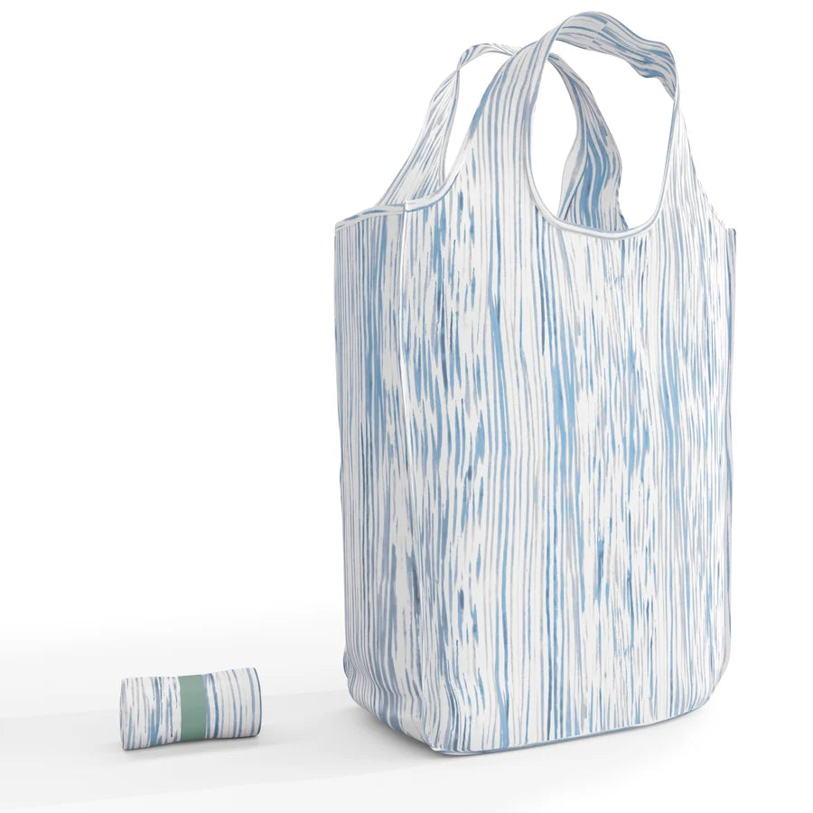 Pure Sage Macro Tote – 27" x 17" Open – Indigo Reeds