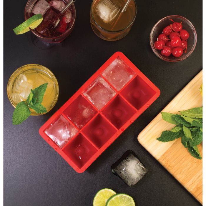 Kitchen Food-Grade Silicone Big Block Ice Cube Tray – Makes 8 Ice Blocks