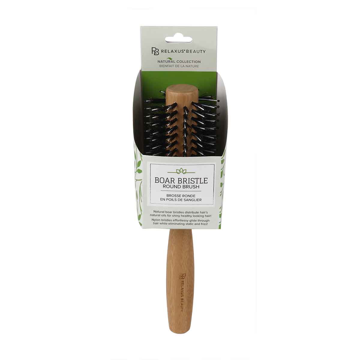 Boar & Nylon Bristle Bamboo Round Hair Brush
