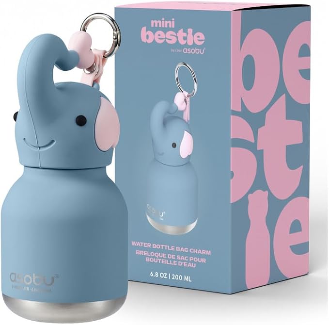 ASOBU Bestie Mini Water Bottle – Elephant – 6.7oz – 3.2" X 5.5"