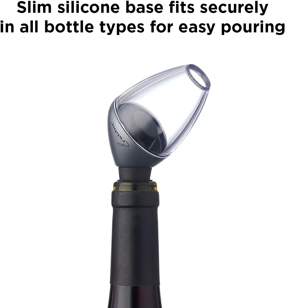 Rabbit Wine Aerator and Pourer – Silver/Black/Clear