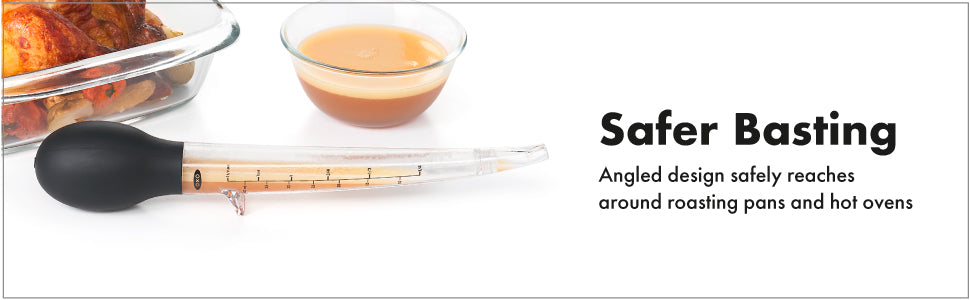 OXO Good Grips Angled Turkey Baster with Cleaning Brush – Black