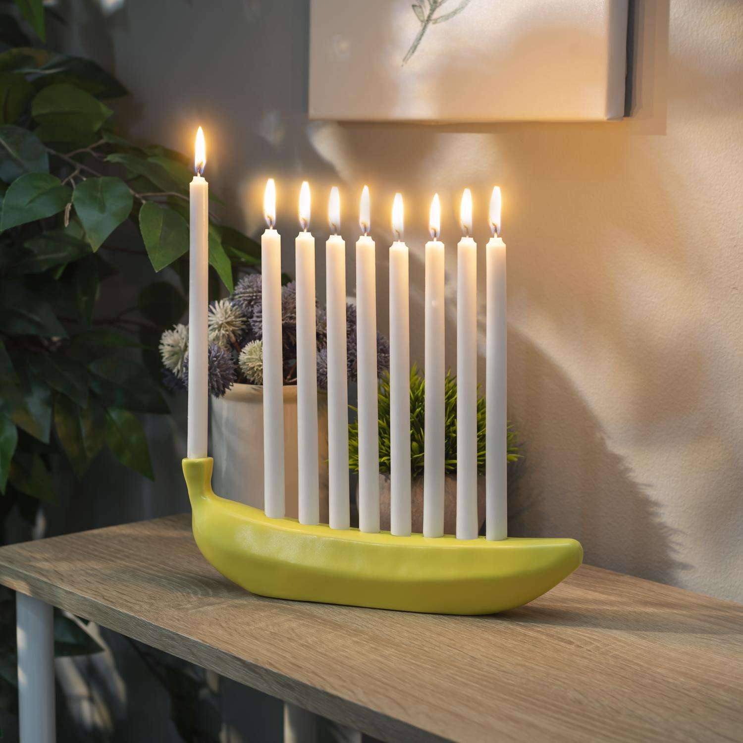 Kikkerland Ceramic Banana Banorah Menorah – 10.4"