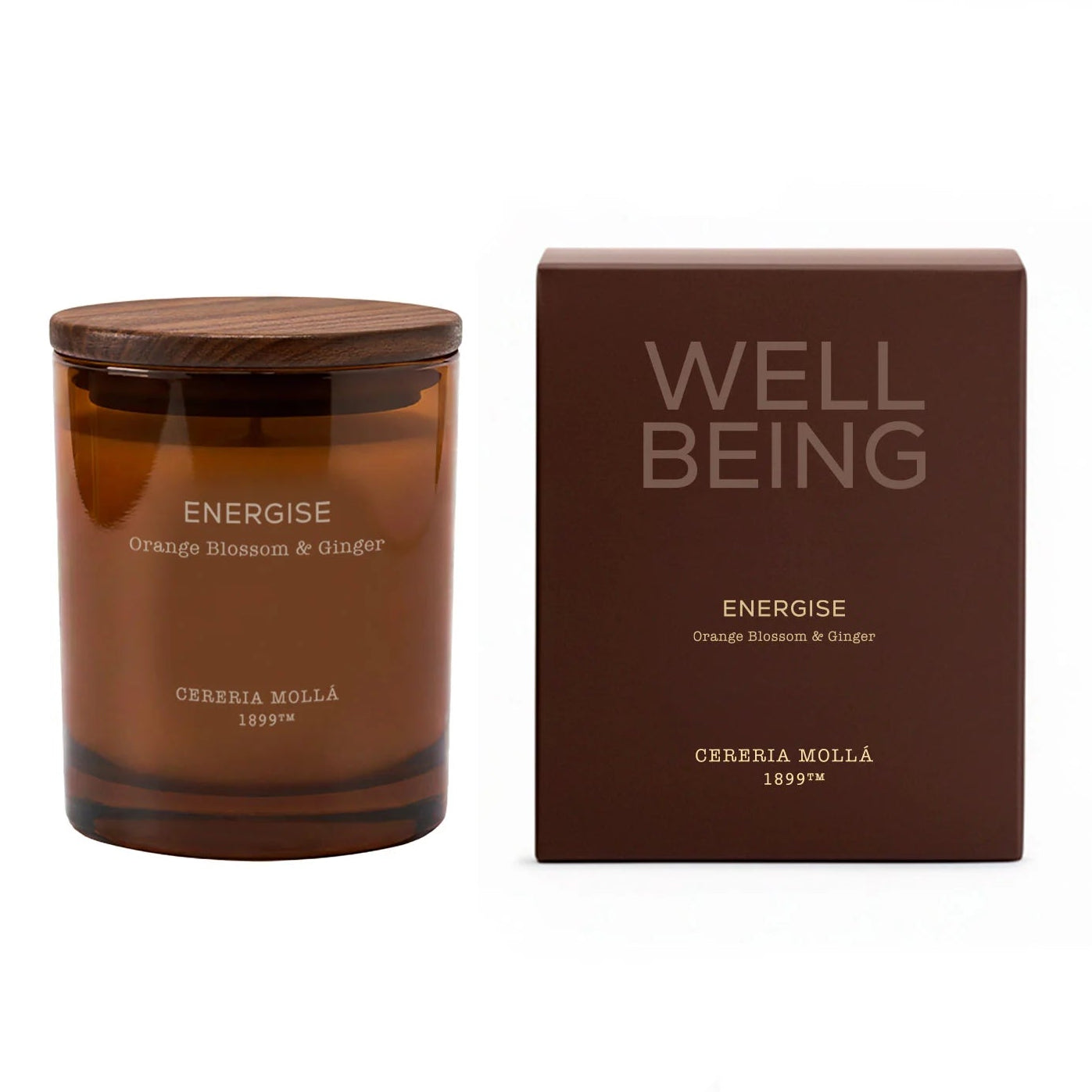 Cereria Molla Wellbeing Scented Candle – Energise – Orange Blossom & Ginger – 8oz