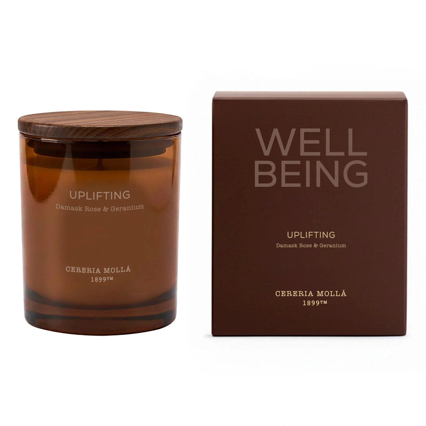 Cereria Molla Wellbeing Scented Candle – Uplifting – Damask Rose & Geranium – 8oz