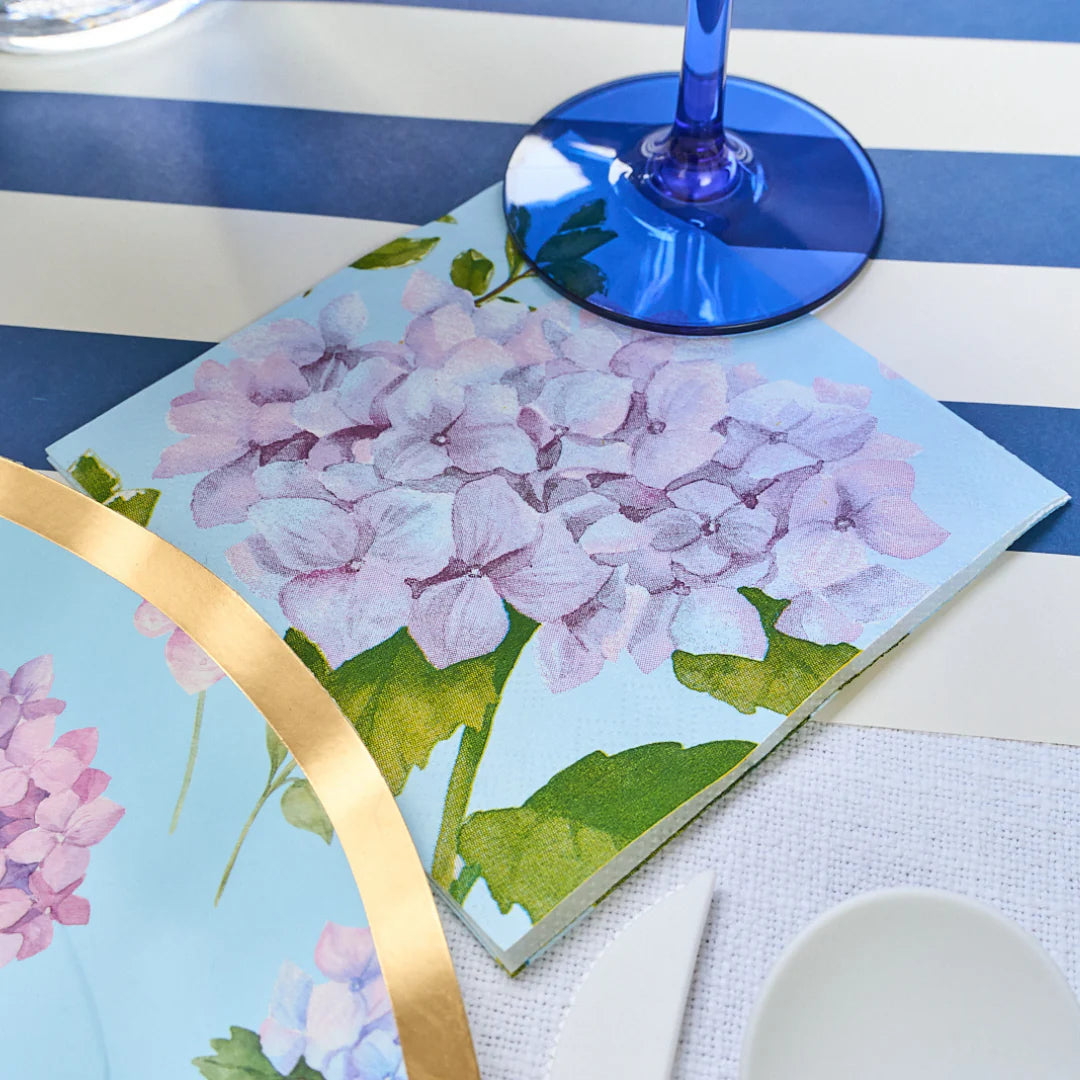 Sophistiplate Paper Beverage Napkins – Pack of 20 – Hydrangeas