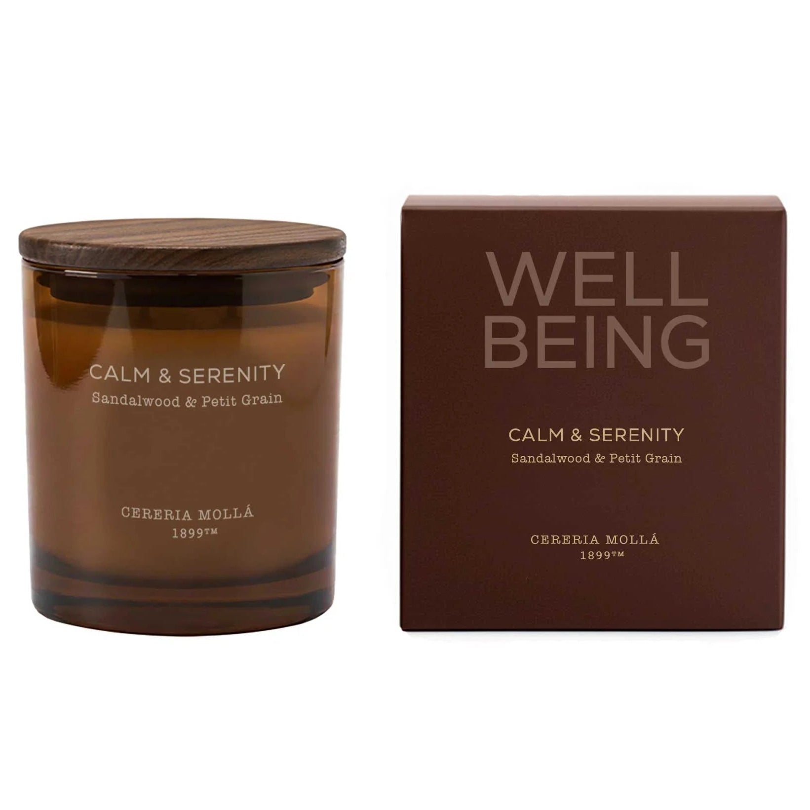 Cereria Molla – Calm & Serenity Scented Candle – Sandalwood & Petitgrain Lime – 8oz
