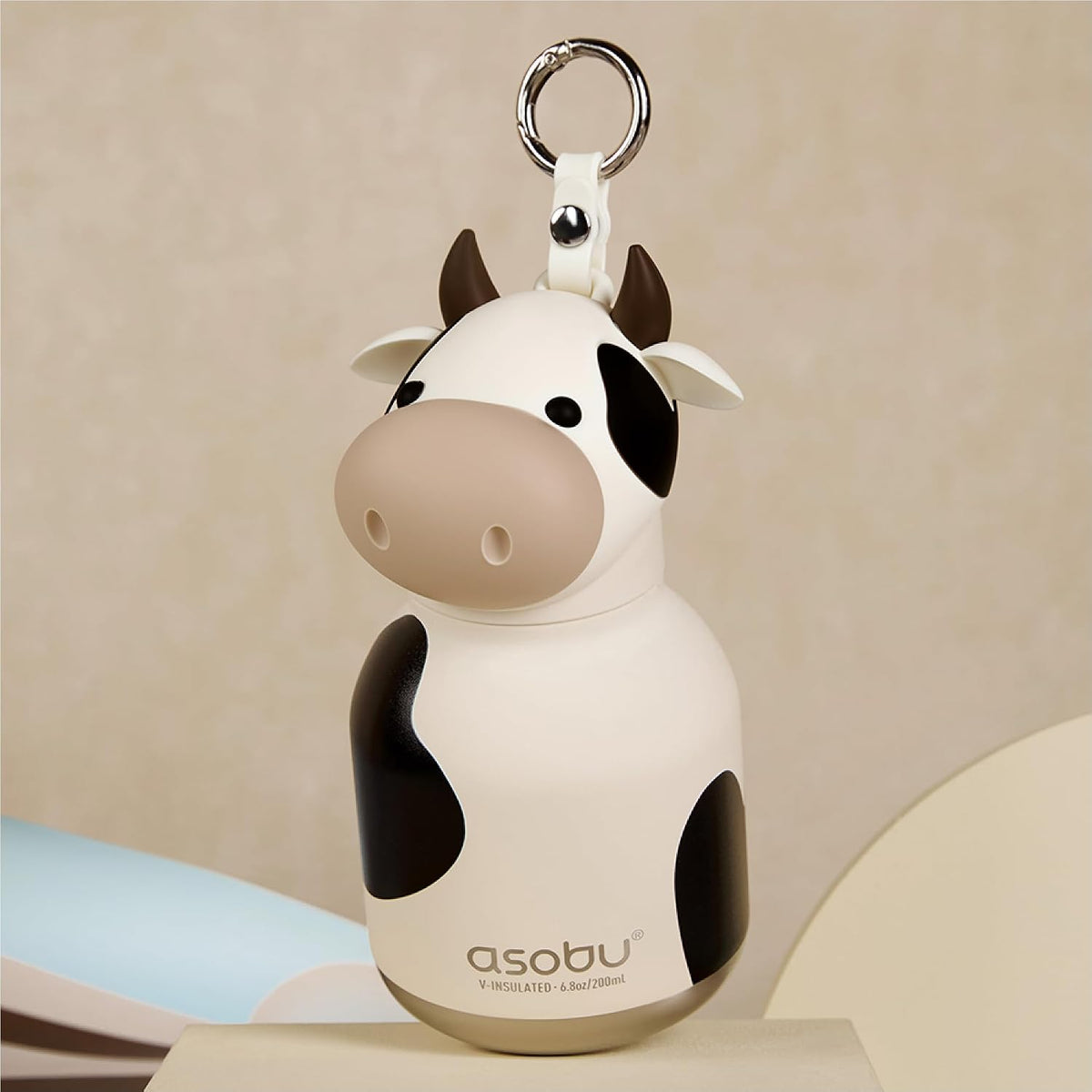 ASOBU Bestie Mini Water Bottle – Cow – 6.7oz – 3.2" X 5.5"