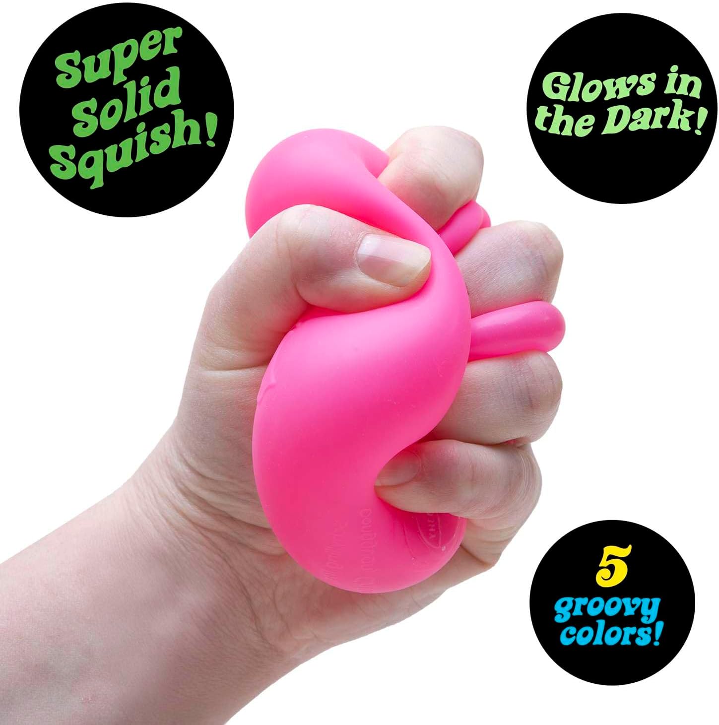 NeeDoh Glow in The Dark Squishy Stress Cube – Assorted – Each Sold Separately