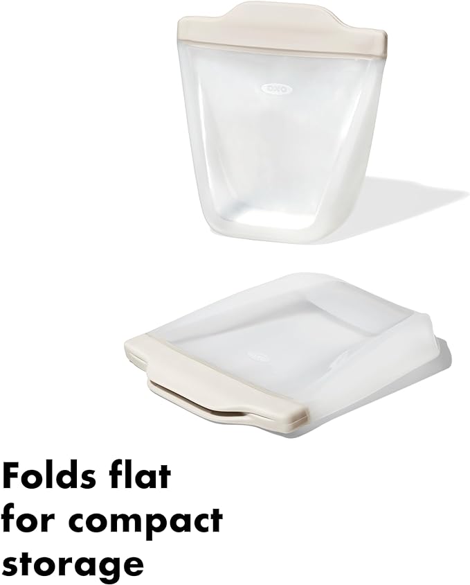 OXO Good Grips Stand-Up Silicone Reusable Snack Bag – 8 oz – Oat