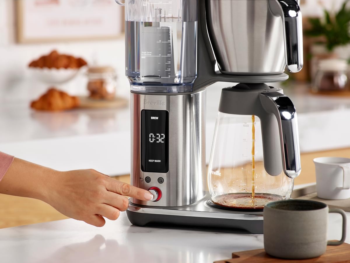 Breville The Luxe Brewer Glass Coffee Machine – Brushed Stainless Steel – 12 cup