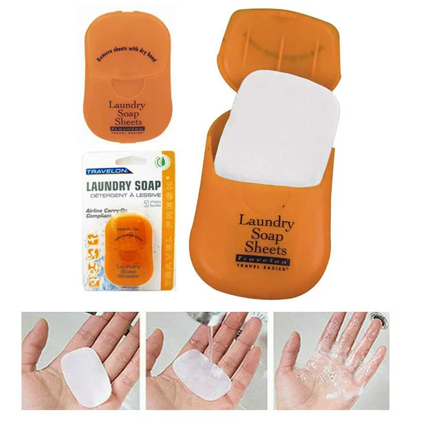 Travelon Biodegradable Travel Laundry Soap Sheets – Pack of 50