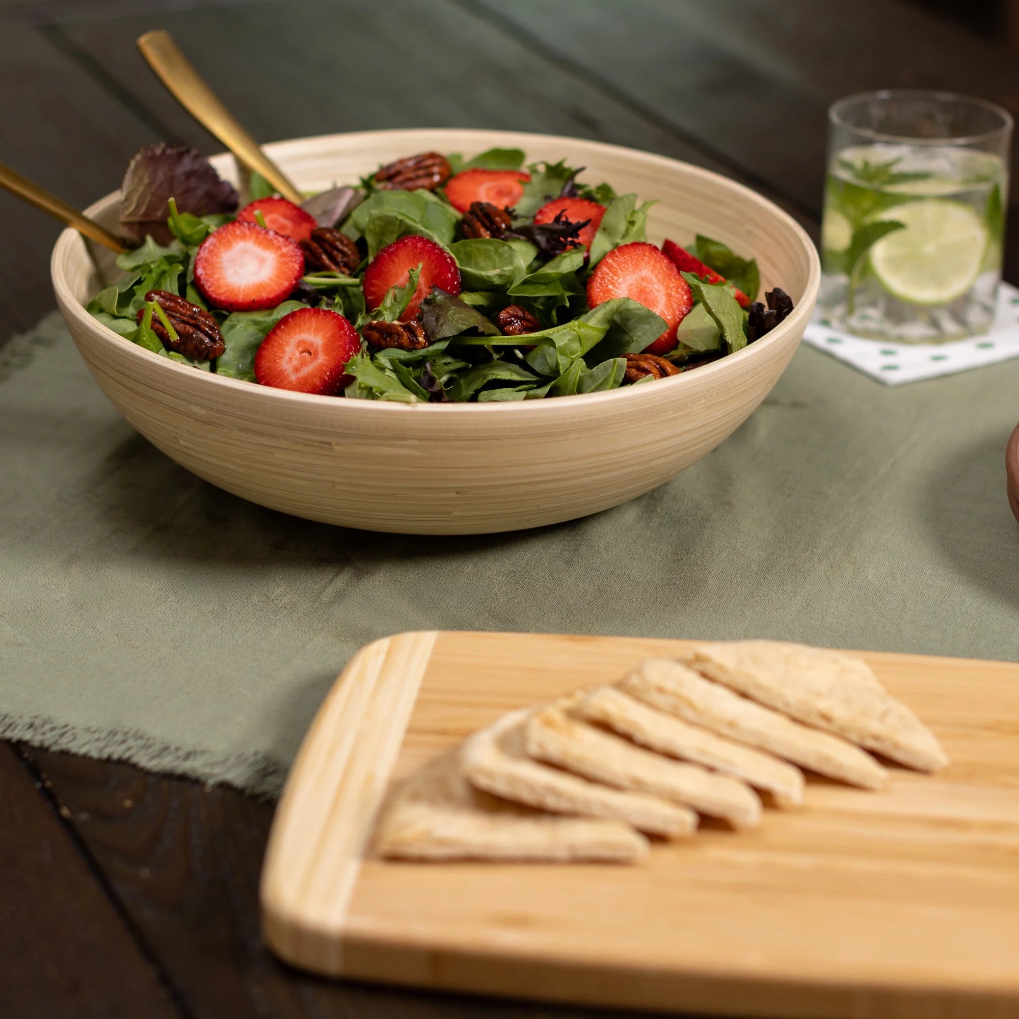 Lexa Bamboo Salad Bowl – 12" – Natural