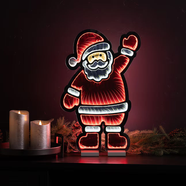 Santa Claus Infinity Light LED Christmas Decor – 22.5"